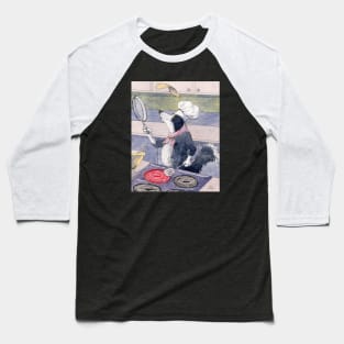 Sheepdog flipping a pancake in his kitchen Baseball T-Shirt